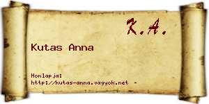 Kutas Anna névjegykártya