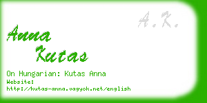 anna kutas business card